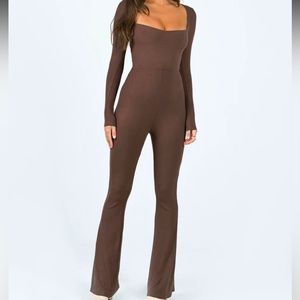 brown princess polly long sleeve jumpsuit/romper🎀